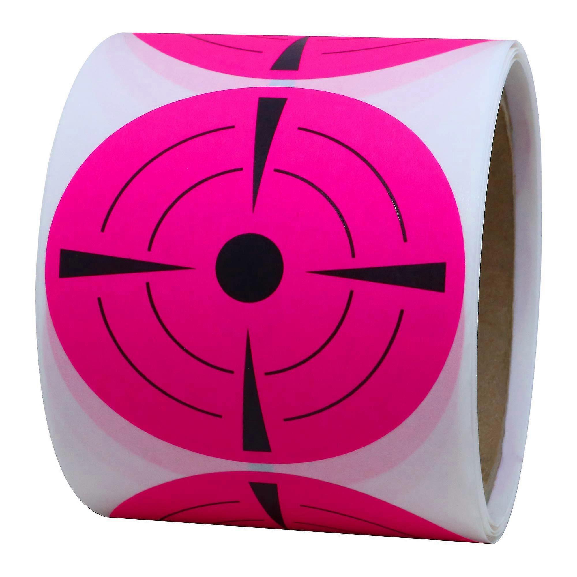 3 Inch Round Stickers Target Pasters Adhesive Shooting Targets Dots Labels (fluorescent Red)