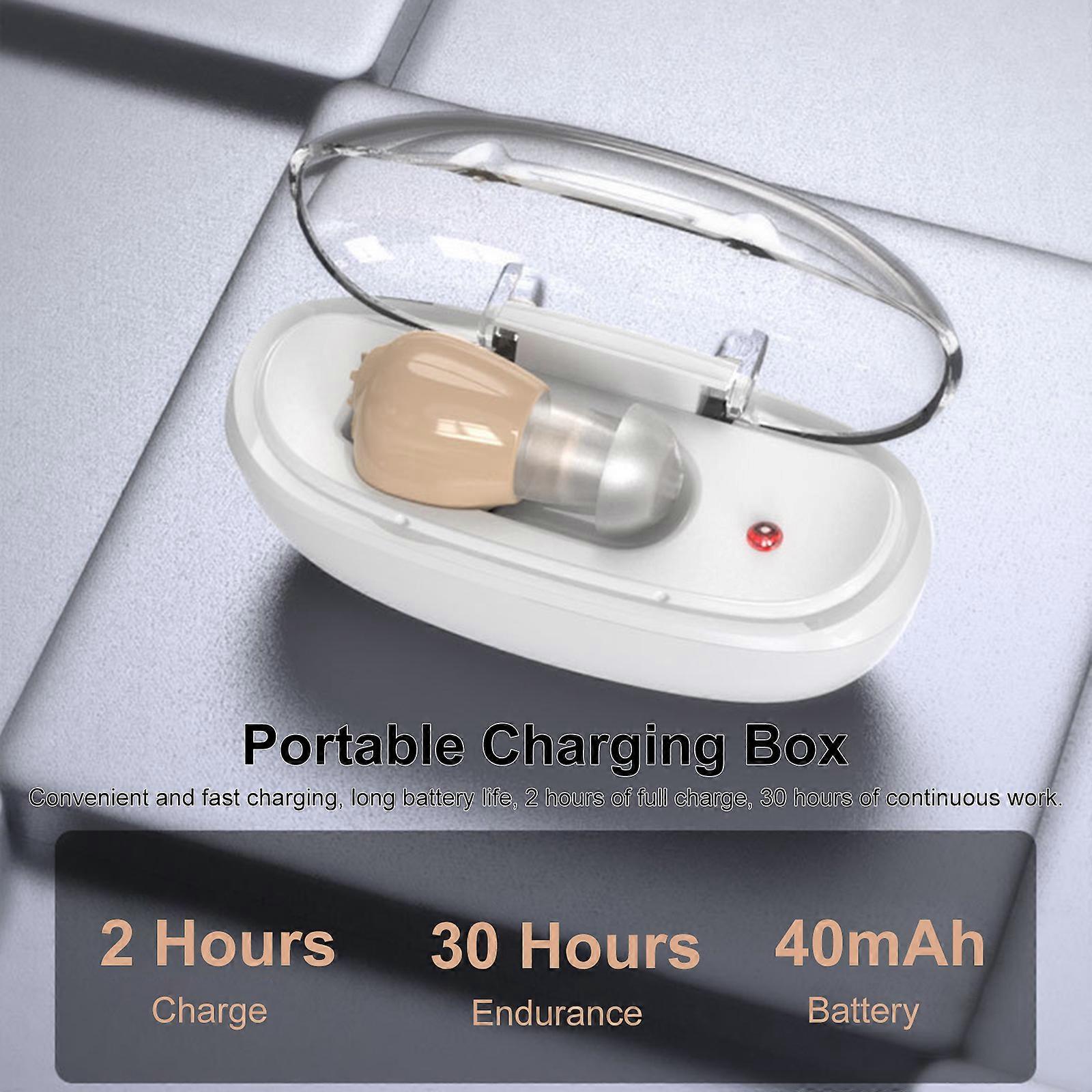 Digital Hearing Aid Sound Amplifier Hearing Aids 30 Hours Battery Life With Adapter 4 Silicone Tips & Cleaning Brush USB