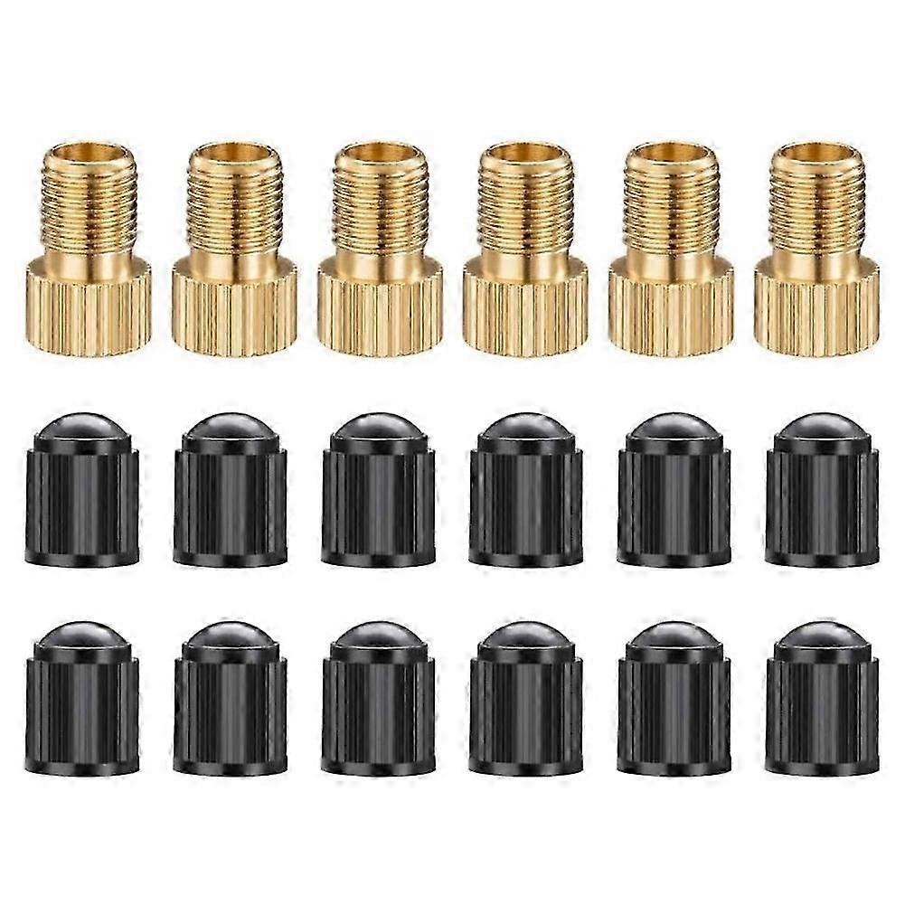 6PCS Presta Valve Adaptors, Convert Presta to Schrader Adapter for Bike, Inflate Tire Using Standar
