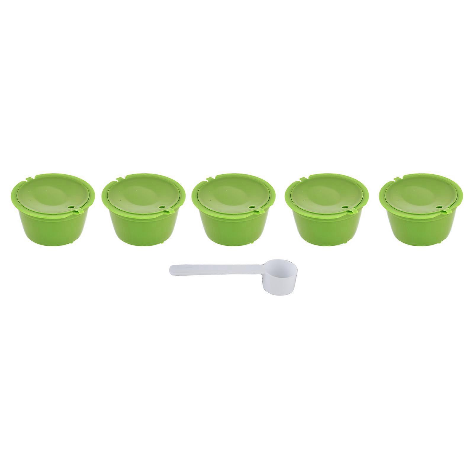 5pcs 50ml capsule de café tasse à filtre à café réutilisable avec cuillère pour machine à café DOLCE GUSTOVERT gazon