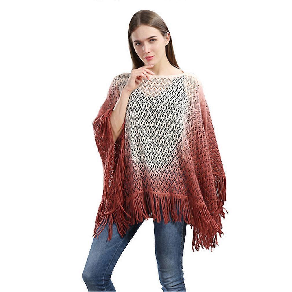 Pullover Cape Loose Lightweight Coat Knitting Poncho for Lady