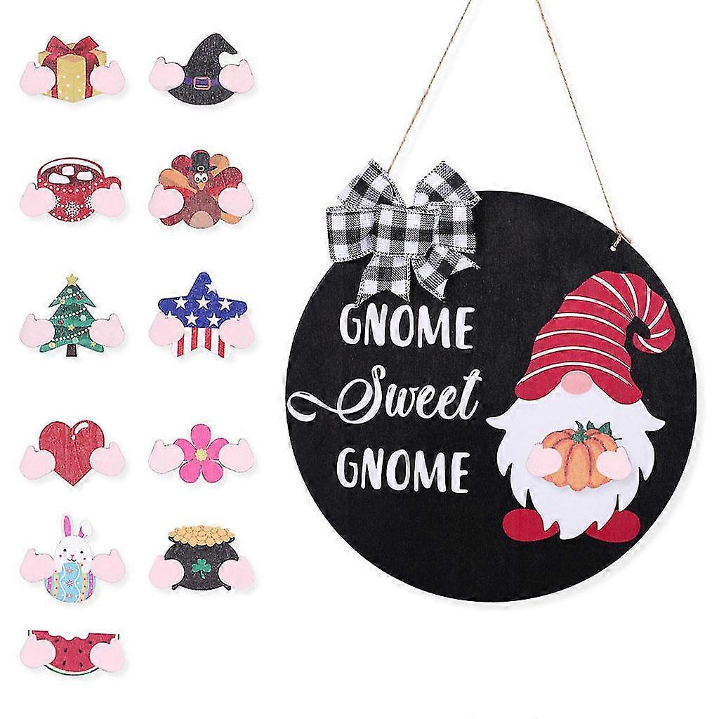Interschimbabil sezonier Gnome dulce gnome semn ușă decor umeraș