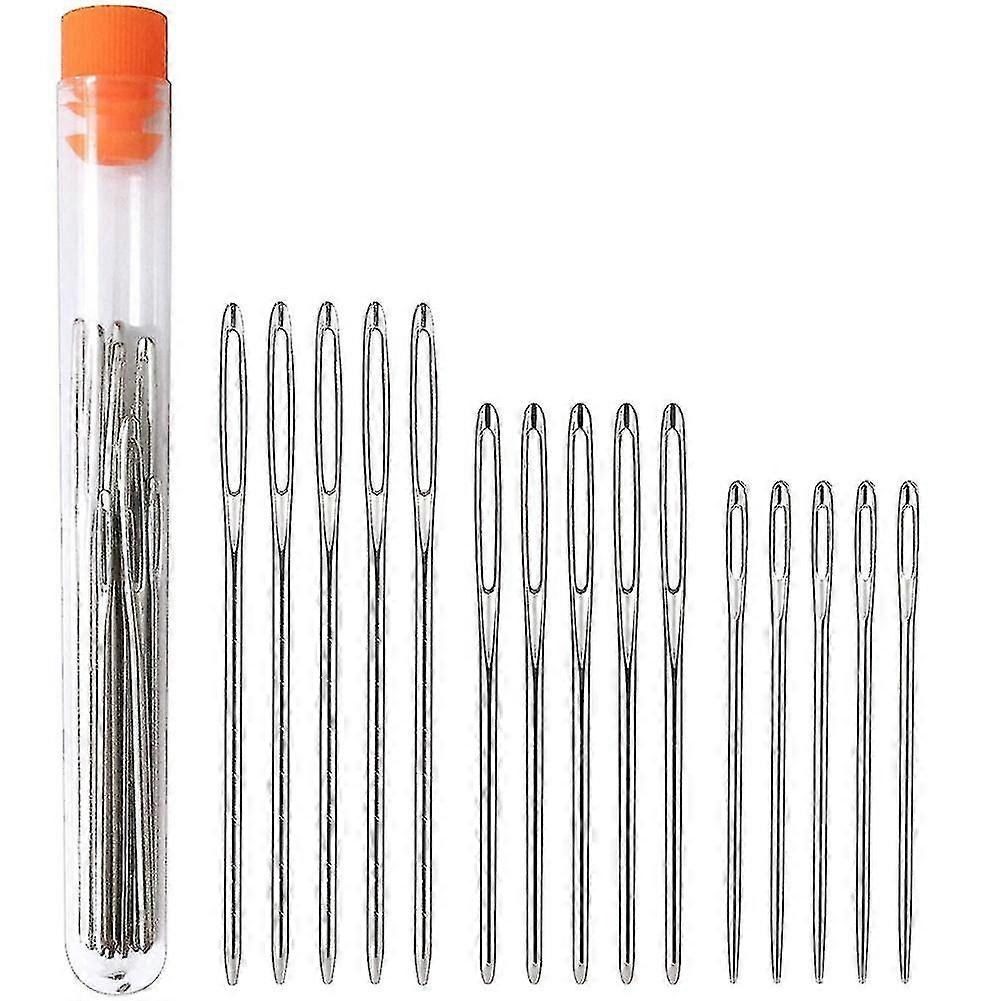 Compatible Darning Needle Big Eye Sewing Needle In Transparent Tube