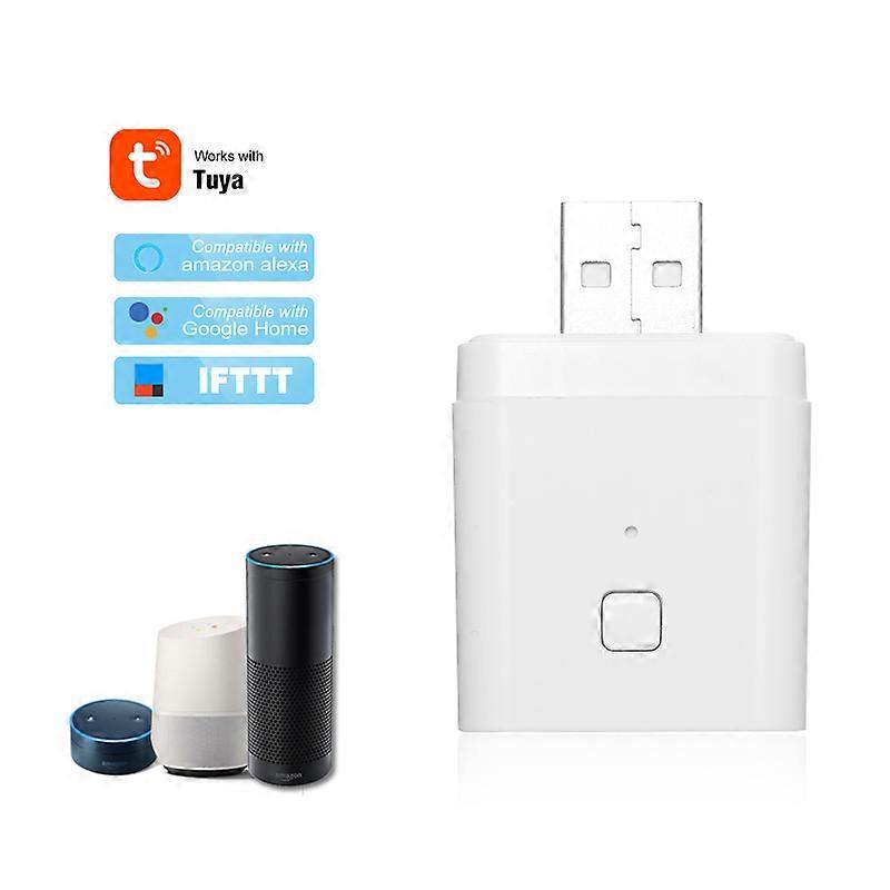 1PCS Tuya Micro 5V Wireless USB Smart Adaptor Flexible and Portable Make USB Devices Smart via Tuya APP Voice Control Compatible with Alexa Google Hom