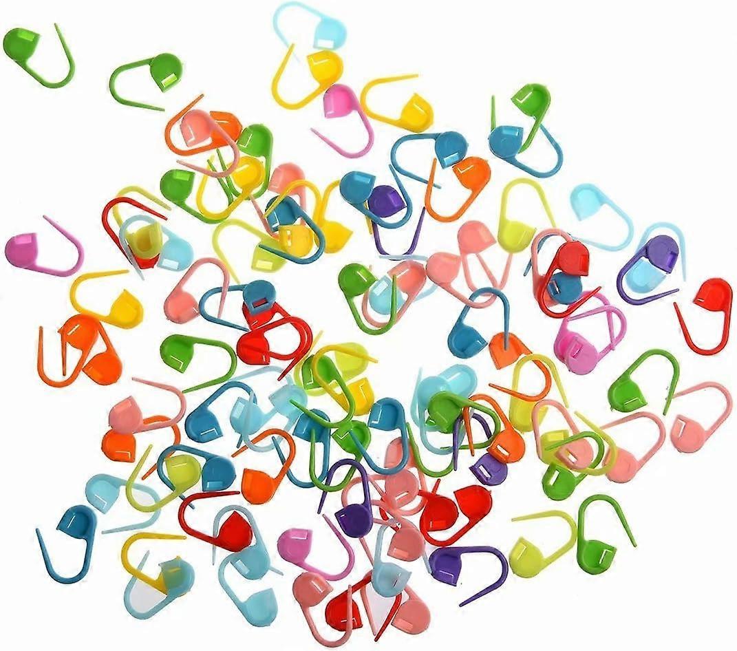 100pcs Interlocking Pin Markers for Knitting Crochet Sewing Stitches - Assorted Colors