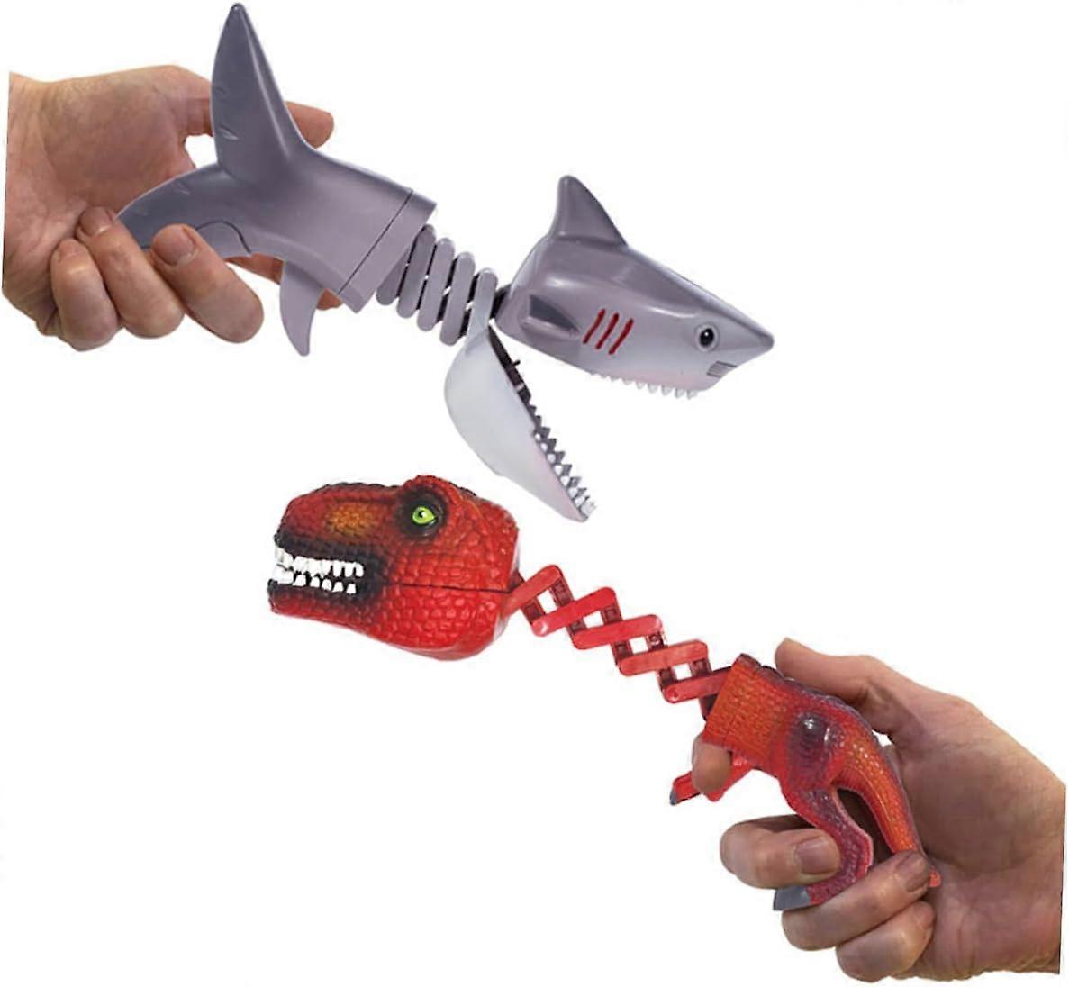1Pc Toy Favors Kids Clip Toys Shark Funny Animal Festival Puppet Dinosaur Easter Prank Wedding Party Trick Catcher Fun Gray Robot Joke Props Hand for