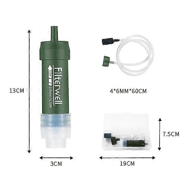 1Pcs Outdoor Portable Mini Camping Purification Water Filter With Straw TUP Water Bag for Survival or Emergency SuppliesIn-