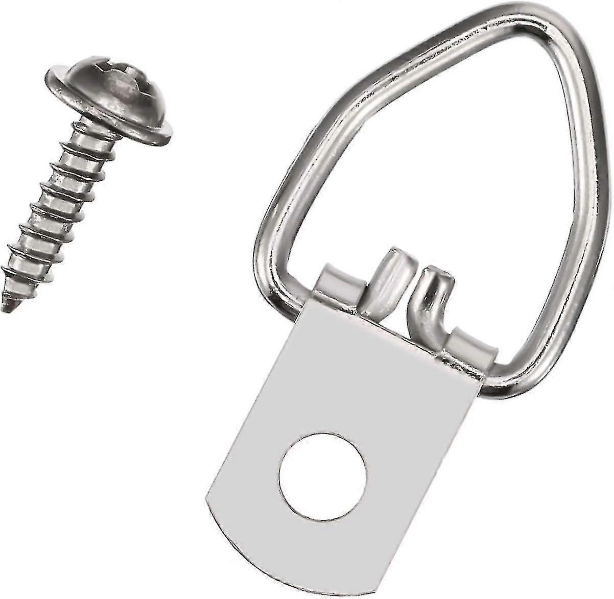 100 Pack Heavy Duty D Ring Hooks With Screws For Hanging Clocks, Paintings, Picture Frames, Cross Stitch