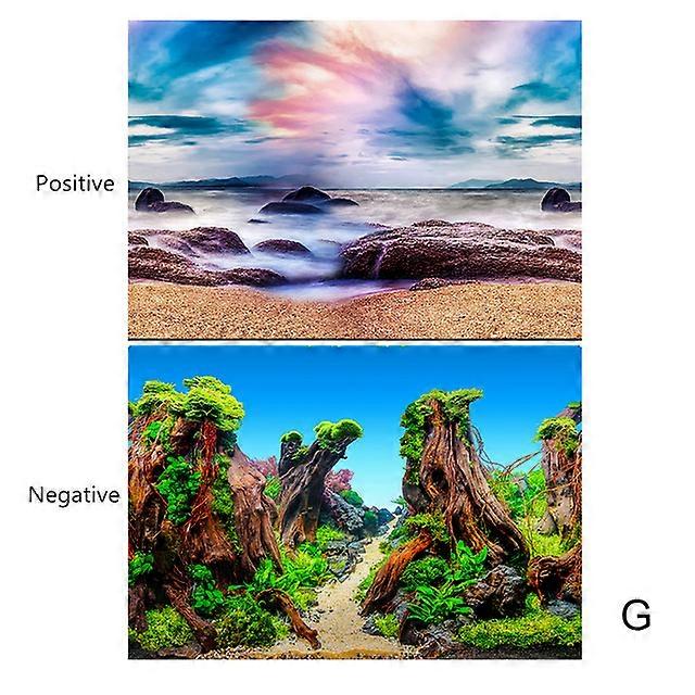 Aquarium Background 3D Sticker Double-sided Ocean Landscape Painting Picture Poster for Aquarium Decoration Fish Tank Accessory