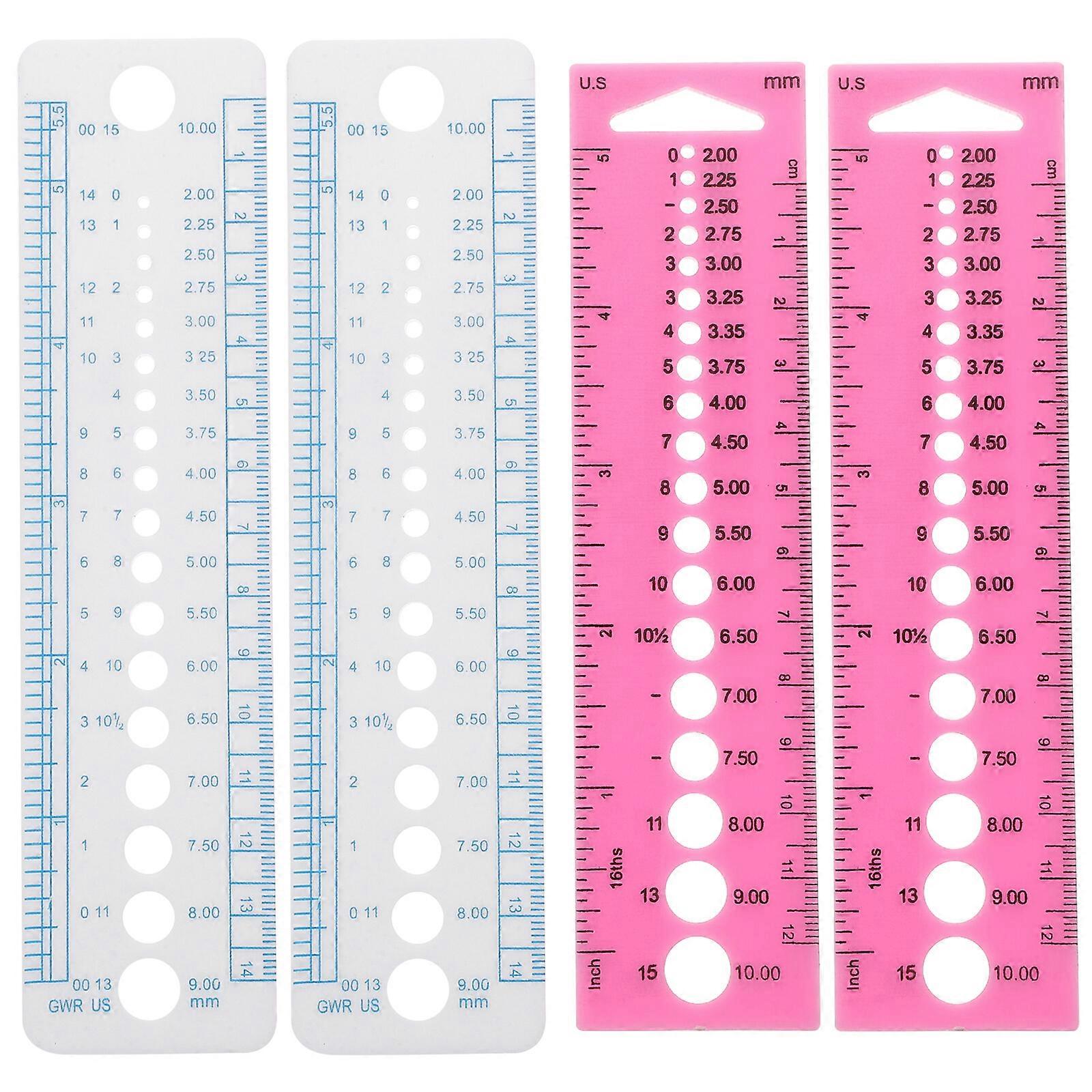 4pcs Plastic Knitting Needle Measuring Rulers Sewing Accessories Weaving Tools