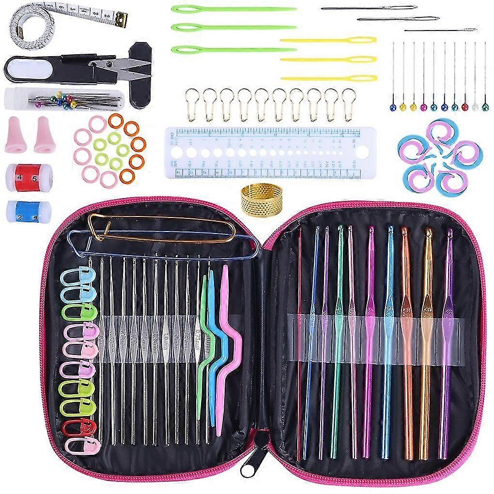 100pcs Crochet Hook Set Yarn Knitting Needles Sewing Tools Full Set Diy Crochet Craft Tools