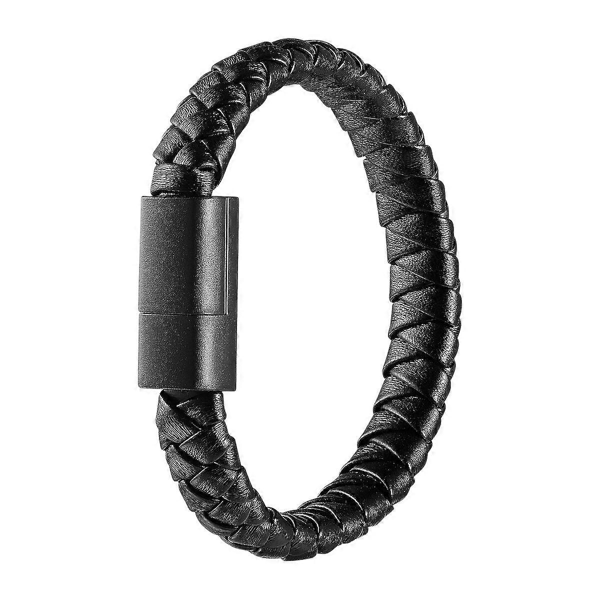 UKCOCO USB Type C Data Sync Cable Braided Wristband Style Charging Cable (Black)