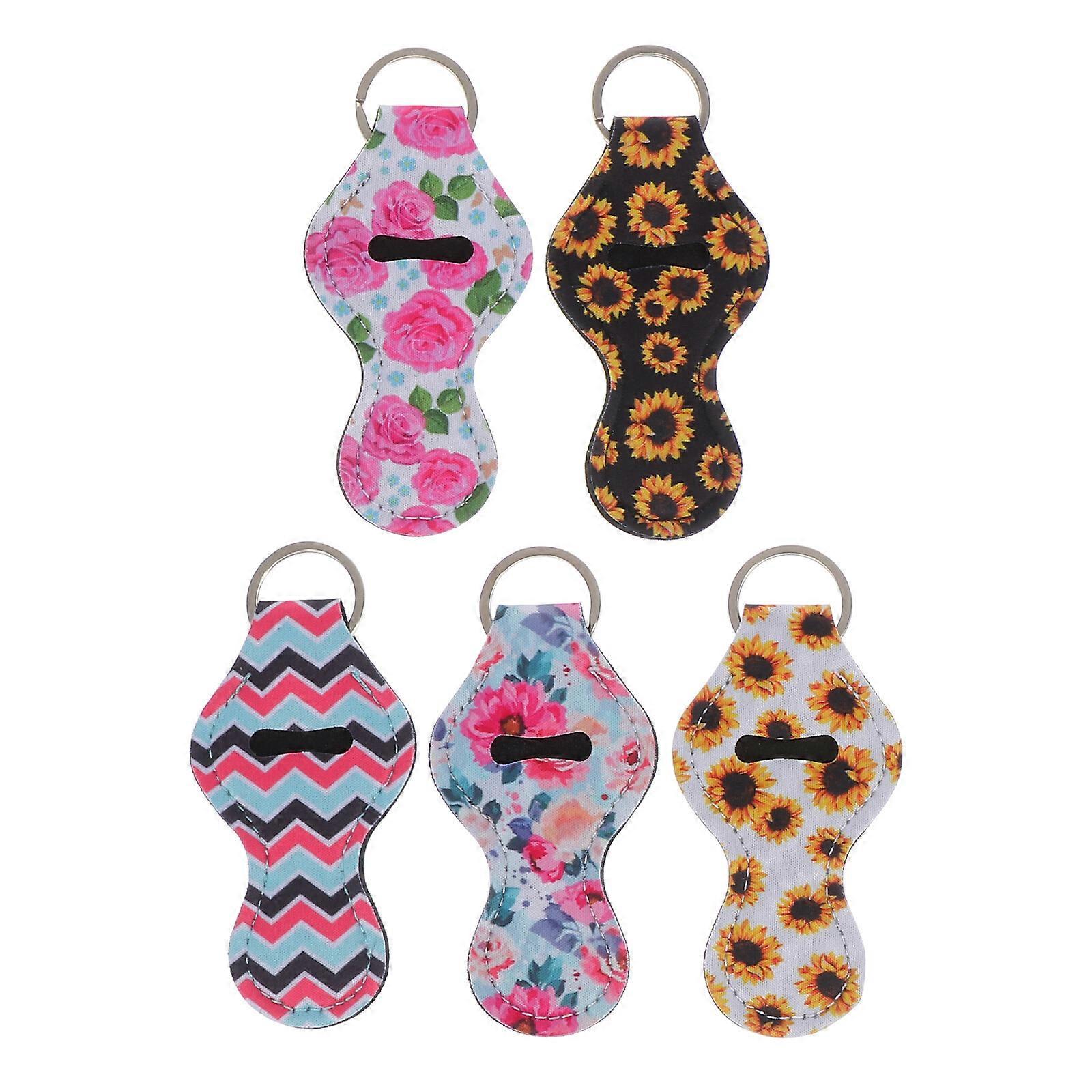 5 Pz Coperture protettive in neoprene robuste e portatili e portachiavi per le donne