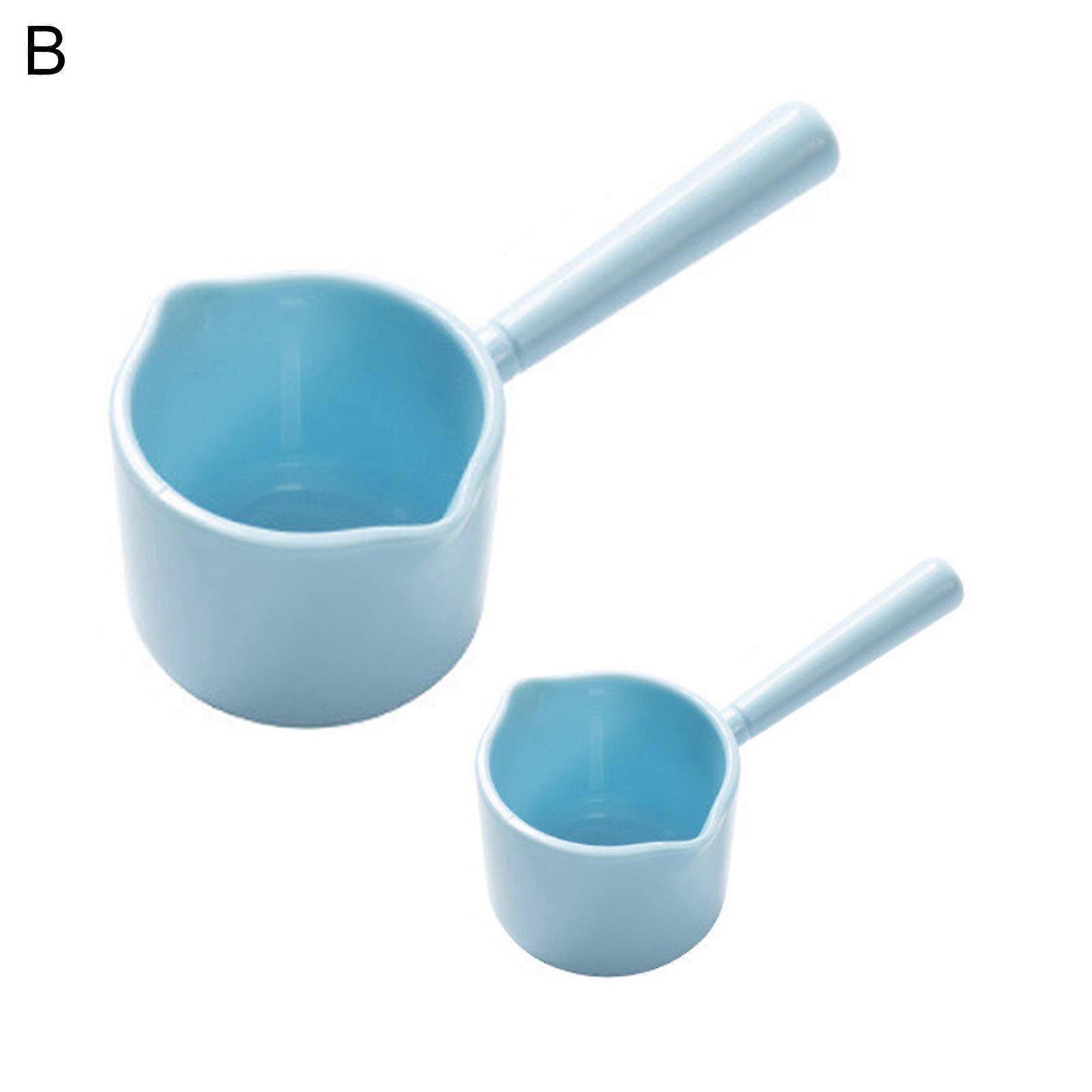 2Pcs/Set Measuring Spoons Solid Color Non-slip Plastic Ergonomic Handle Coffee Scoops for Kitchen