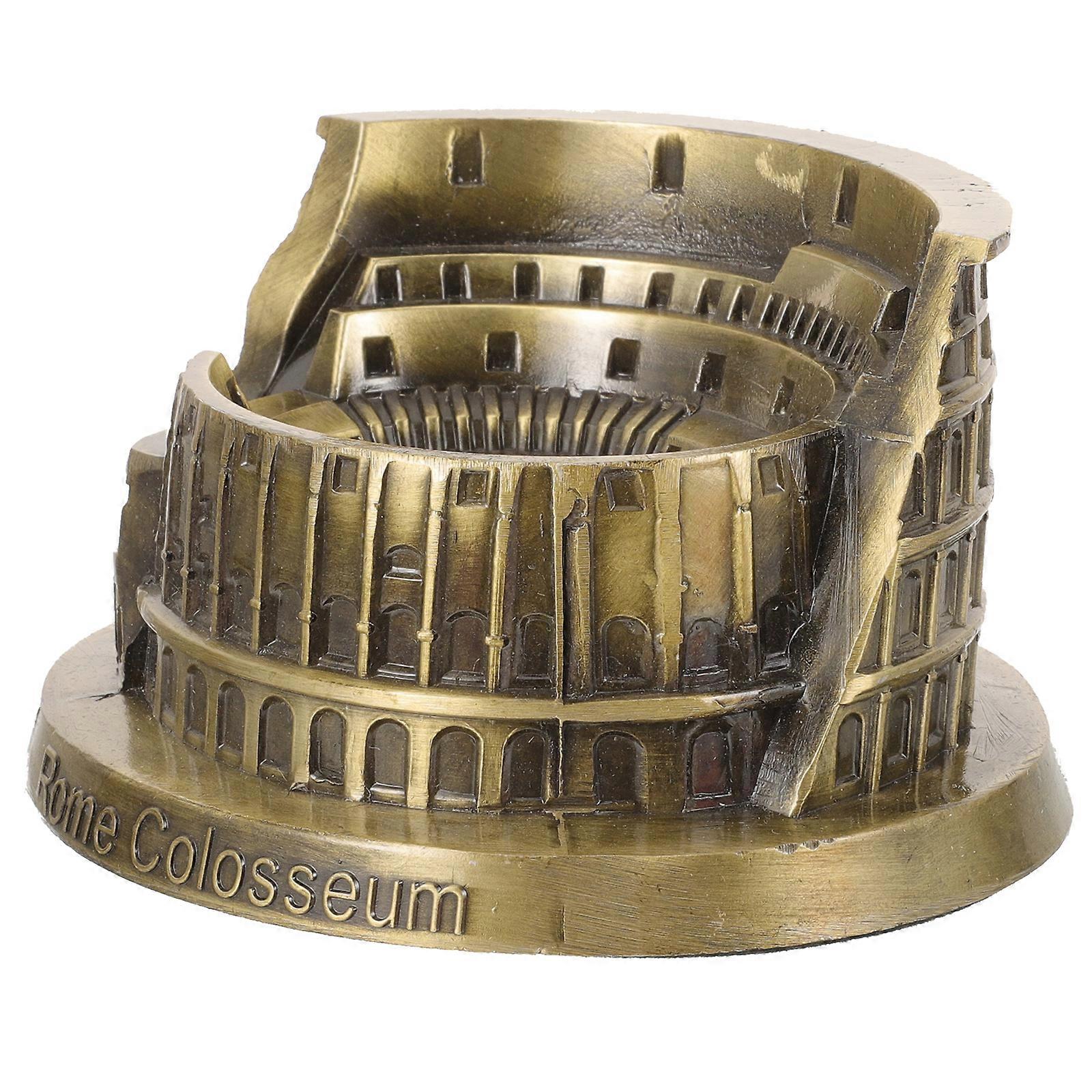 Ancient Rome Architecture Figurine Metal Colosseum Model Desktop Rome Architecture Decor