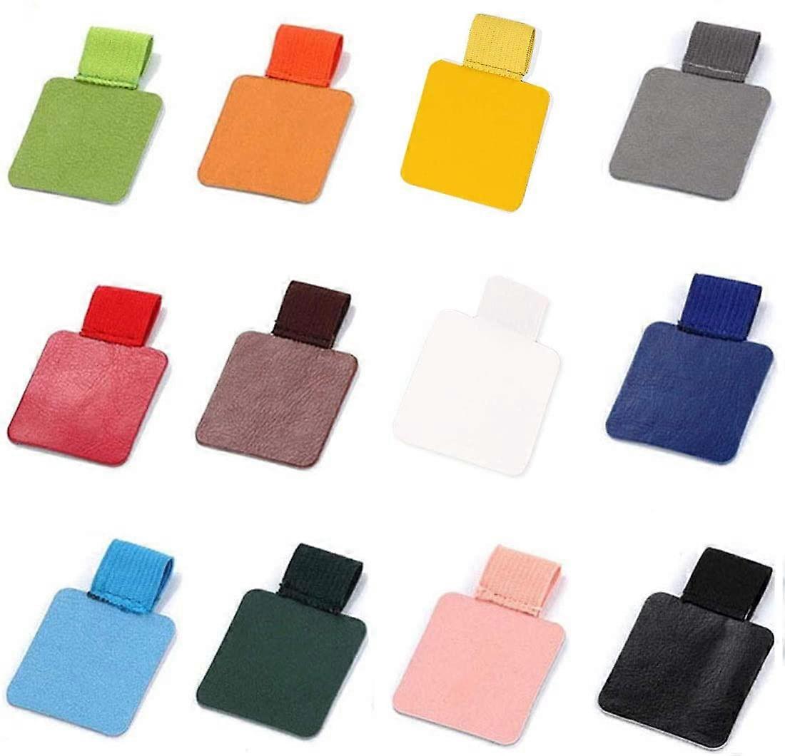 Pen Loop - Miotlsy Self-Adhesive Leather Pen Pencil Holder with Elastic Loop Pencil Loop, for Notebook Planners Calendars Clipboards (12 Colors 12Pcs)