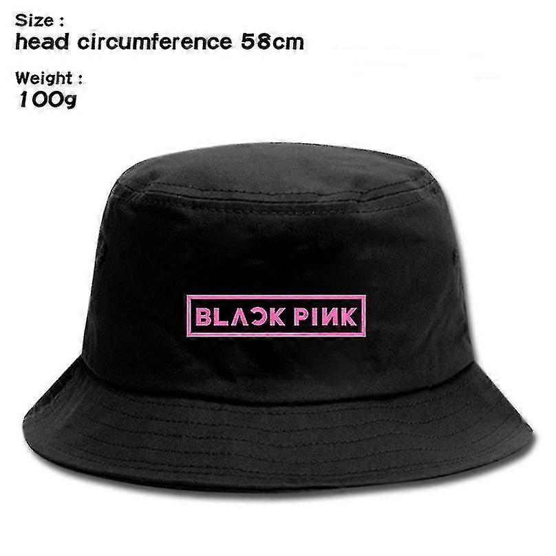 Korea Kpop Black Pink Fisherman Hat Lisa Rose Girls Women Bucket Hat Star Idol Fan Costume Cartoon Sun Cap Casual Trendy