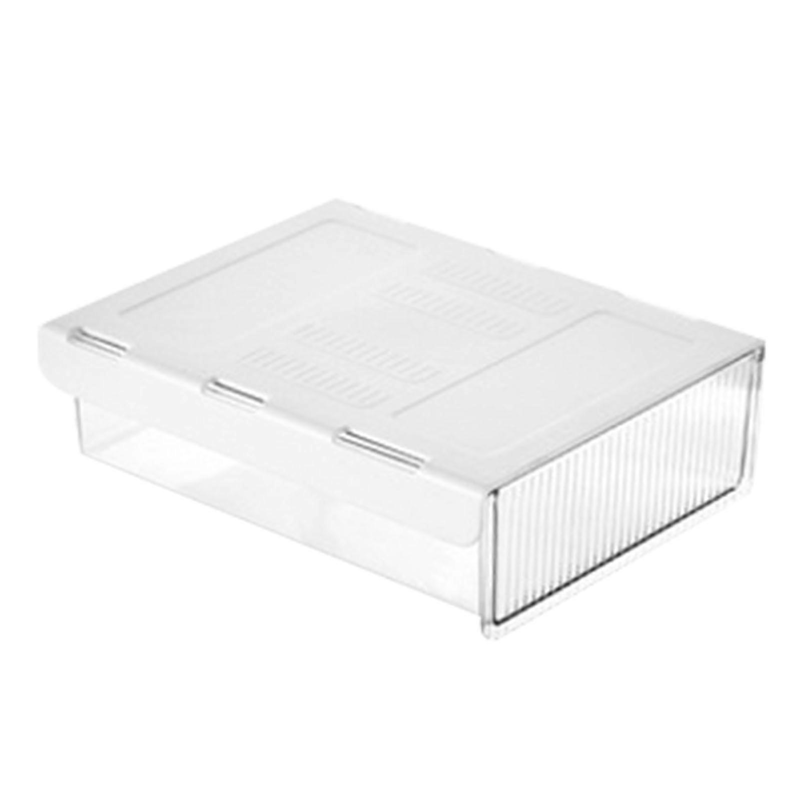 Underdesk Drawer Box Plastic Transparent Space Saving Slide Out Under Table Storage Case for Office Classroom