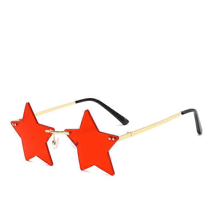 Simple rimless star shaped sunglasses UV400