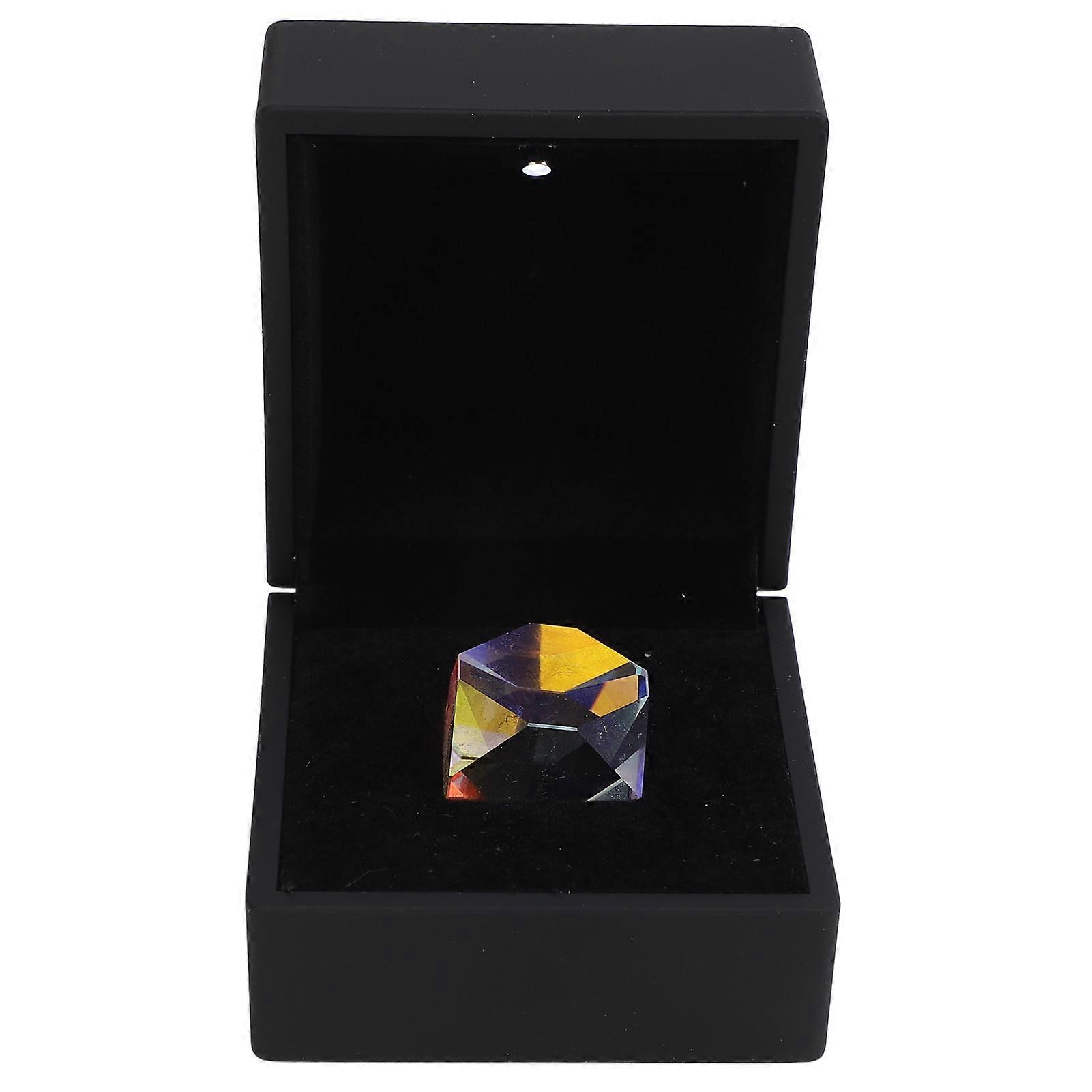 Color Cube Prism 20mm K9 Optical Crystal Glass Polyhedron RGB Dispersion Prism for Physics Teaching Art Decor Photography Props