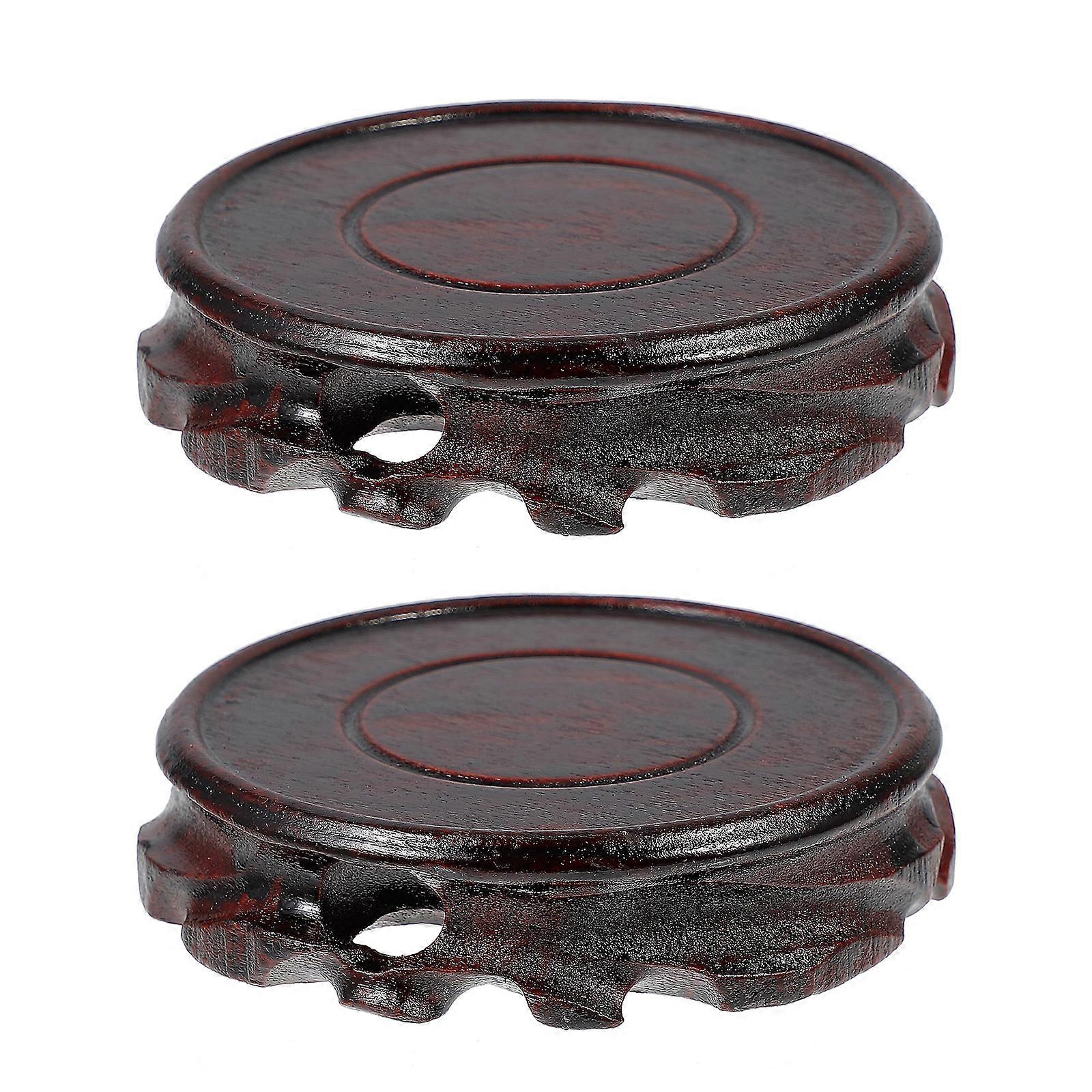 2 Pcs Desktop Decor Flower Pot Base Aquarium Table Round Base Stands Vases Round Storage Base