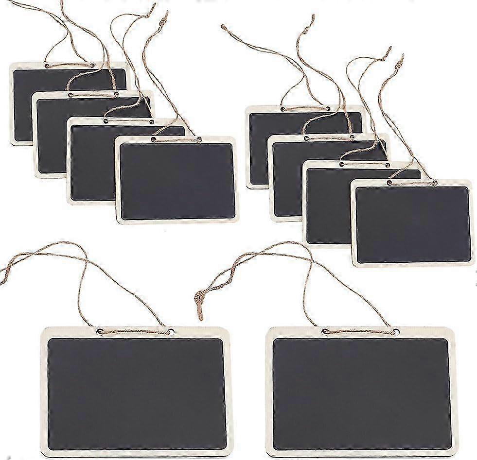 10pcs Wooden Chalkboards Hanging Chalkboard Signs Cute Erasable Liquor Decanter Labels with String Message Board Tags for Food Labels Wedding Parties 