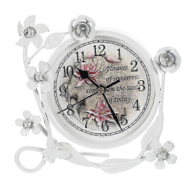 1pc Retro Mute Table Clock - European-style Desktop Decor for Living Room