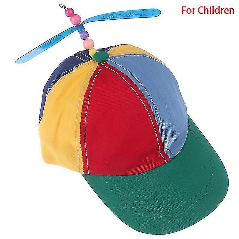 Vuxna/barn Helikopterpropeller Baseballkepsar Färgglad Patchwork Hatt Solhatt