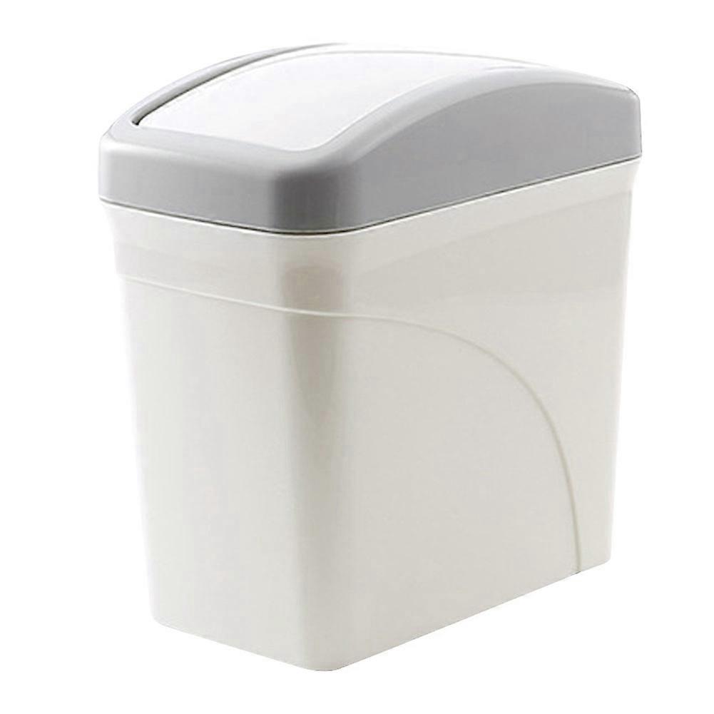 White Mini Waste Bin Home Office Bathroom Trash Can Desktop Garbage Box Table