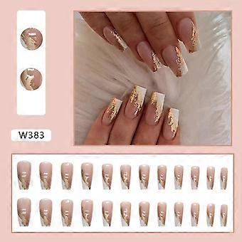 Goudfolie verfraait valse nagels Chip-proof veegvaste nepnagels lijm modellen