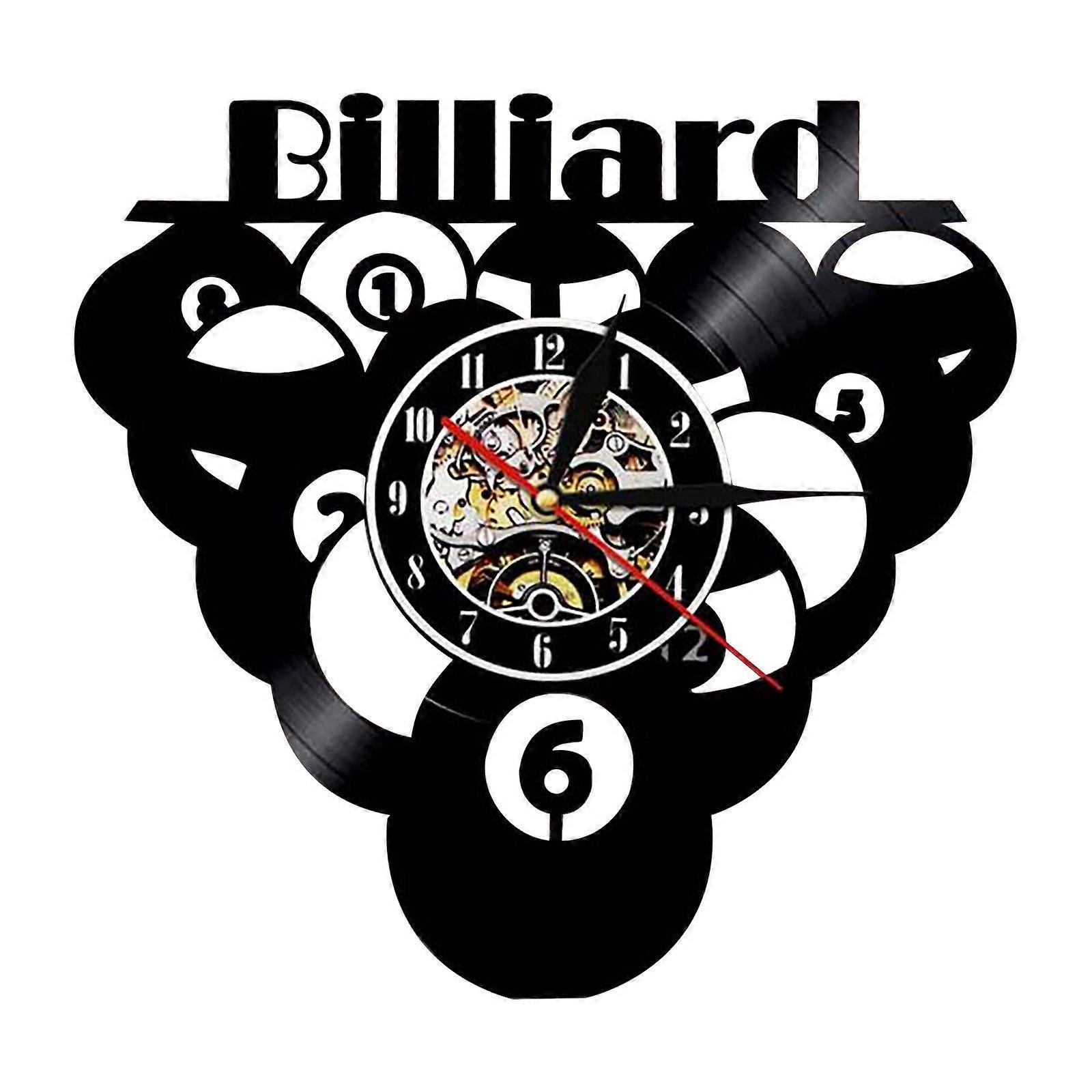 Vinyl Record Wall Clock Billiards Shape Creative Retro Nostalgic Wall Clock