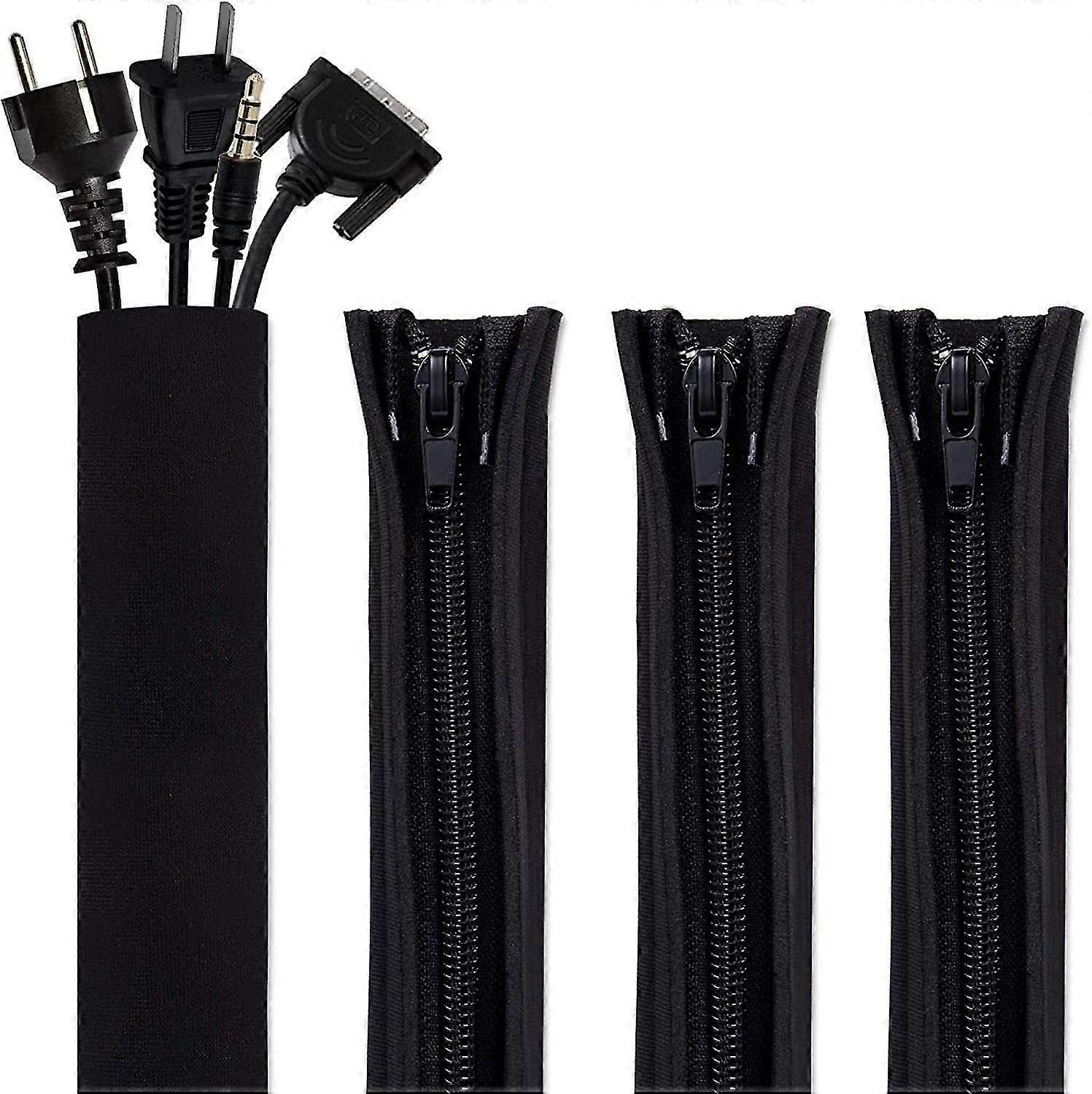 Cord Organizer System Cable Management Sve, 19.5 Inch, Wire Cover With Zipper, Cable Wrap, Cord Sves For Tv, Computer, Office, e Entertainmen,5197