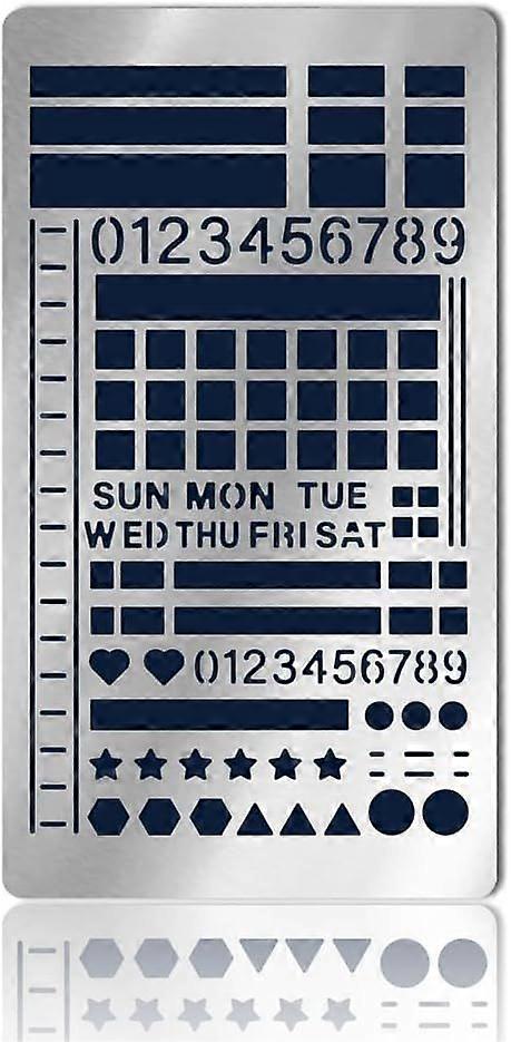 Stainless Steel Planner Stencils Matte Banners Lines Lists Number Dot Journal Templates Reusable Journal Stencils Tool for Diary Scrapbook Planning Dr