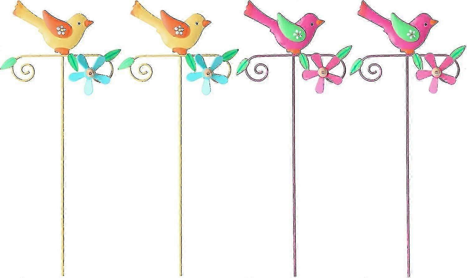 4pcs Bird Decorative Garden Stakes Set Garden Ornaments, Waterproof Decorations For Indoor Outdoor Yard