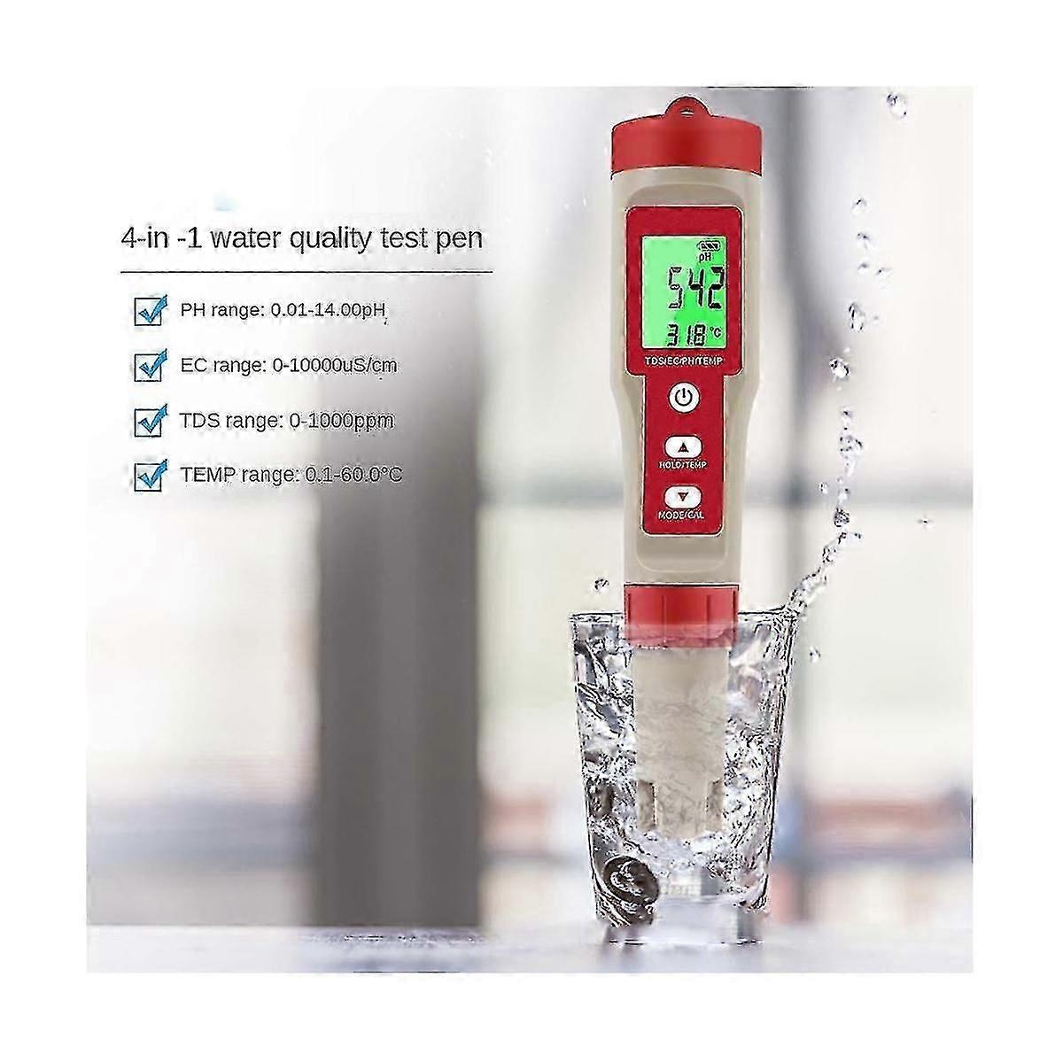 4-in-1 Digital Ph Meter With Ph/tds/ec/temp Function For Hydroponics,for Nutrients Growing, Indoor
