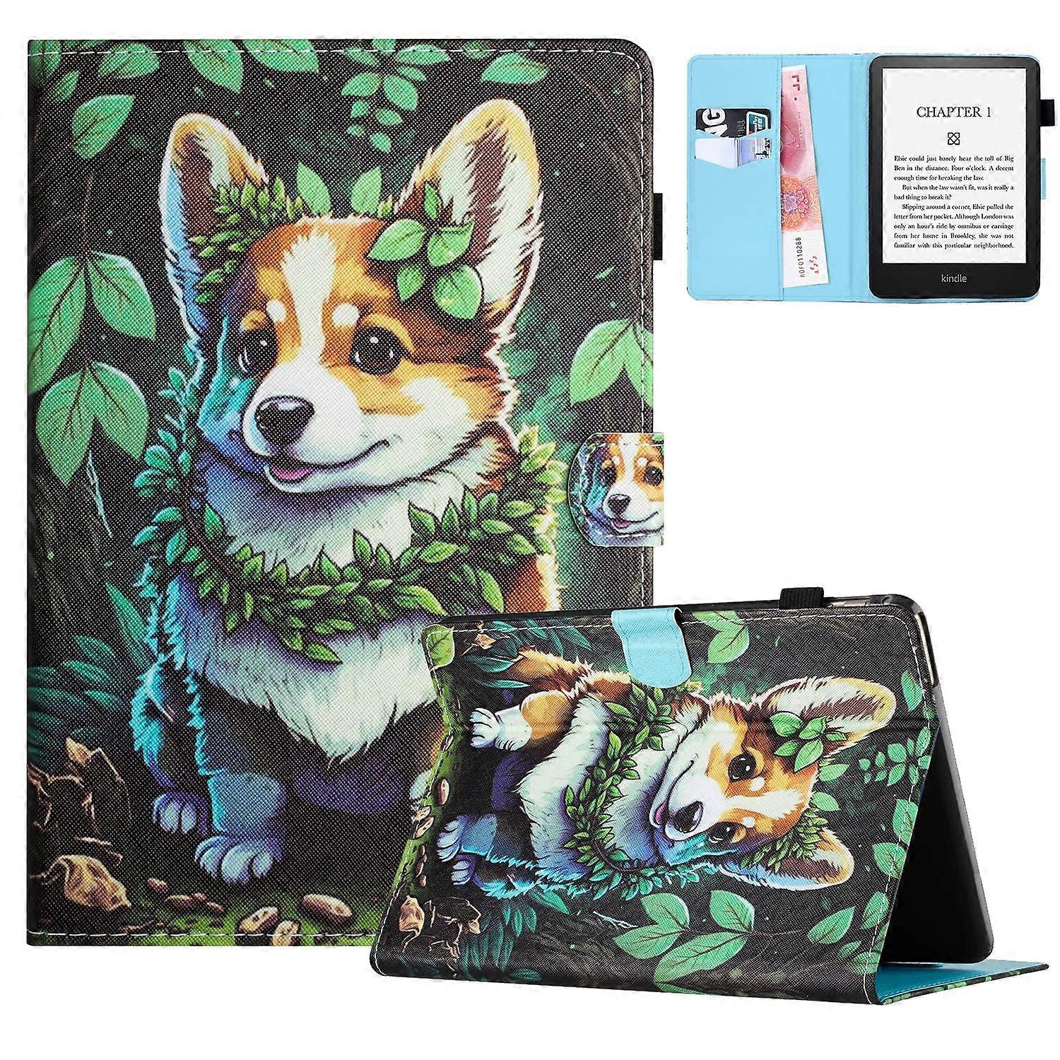 Colored Drawing Stitching Leather Tablet Smart Case