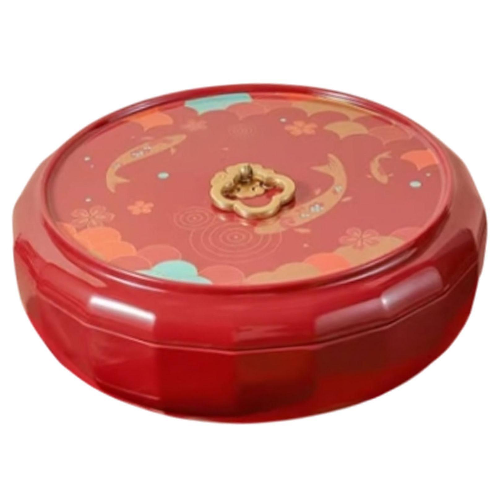 Divided Serving Tray with Lid Serving Bowl for Home New Year Spring Festival A