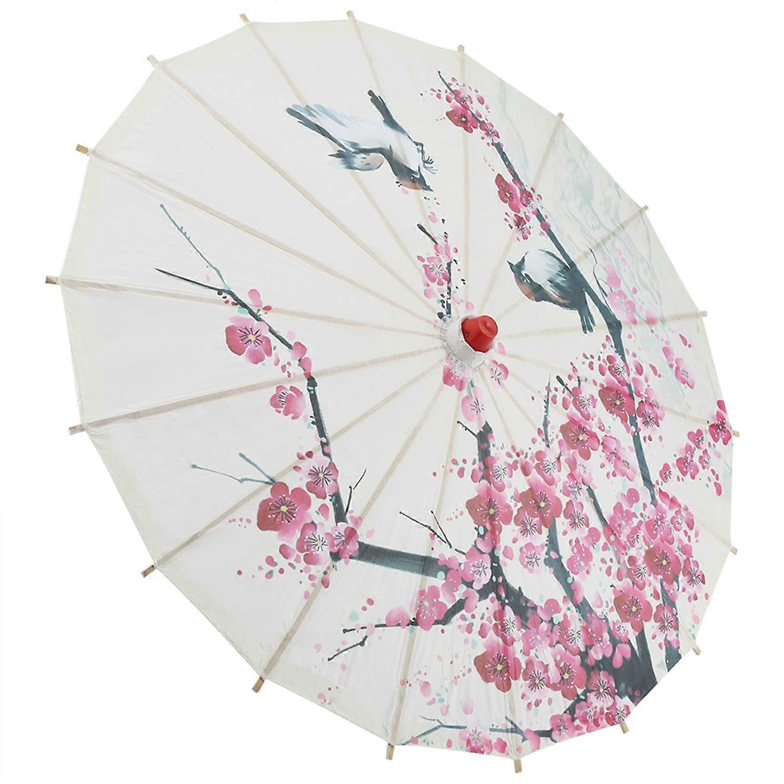 Handmade Oiled Paper Umbrella Small Plum Blossom Design Rainproof Handcrafted Compact Lightweight Traditional Parasol