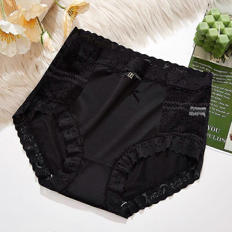 1 db varrat nélküli bugyi nőknek szexi csipke virág üreges fehérnemű magas derék plusz méret 3XL tömör selyem légáteresztő alsónadrág női