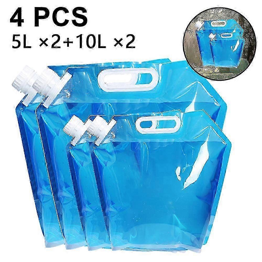 4 Pcs Collapsible Water Container , Outdoor Folding Water Bag