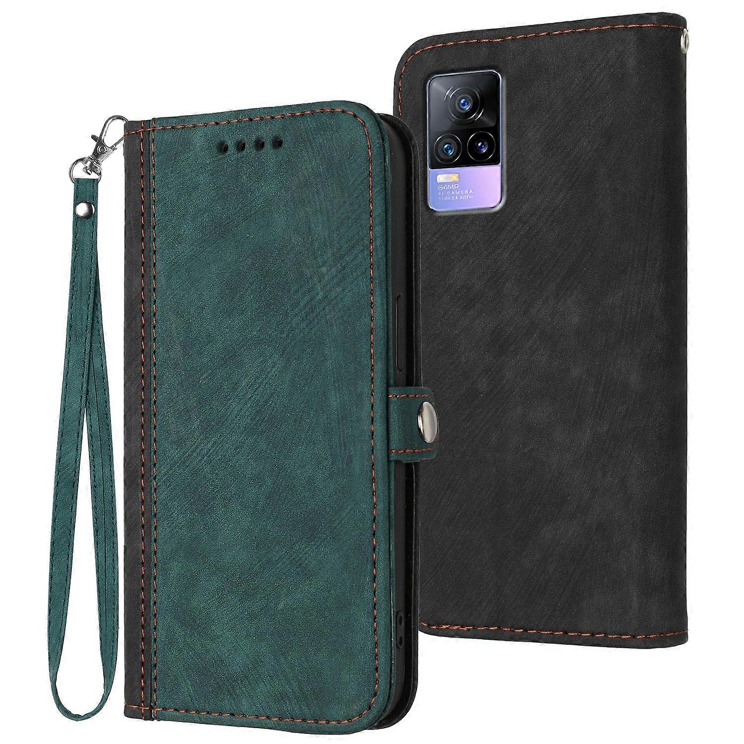Capa de couro para celular com alça de mão dupla e fivela lateral