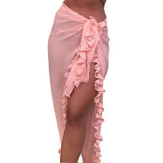 Women Beach Skirt High Split Beachwear Quick Dry Soft Thin Summer Beach Skirt Pool Party Clothes