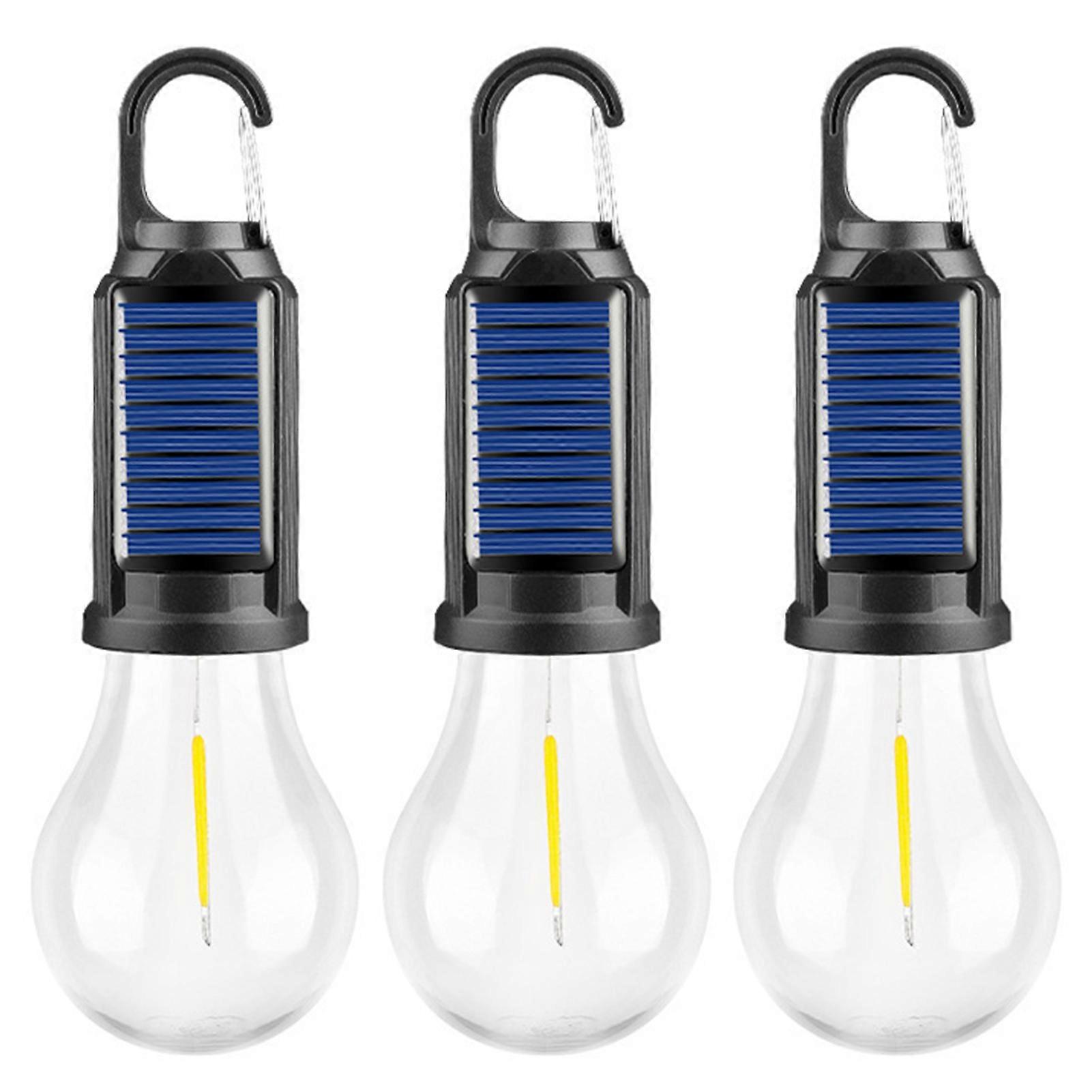 LED Camping Tent Lanterm Solar Powred Tent Lamp with Hook Waterproof Hanging Tent Light Bulbs for Emergency