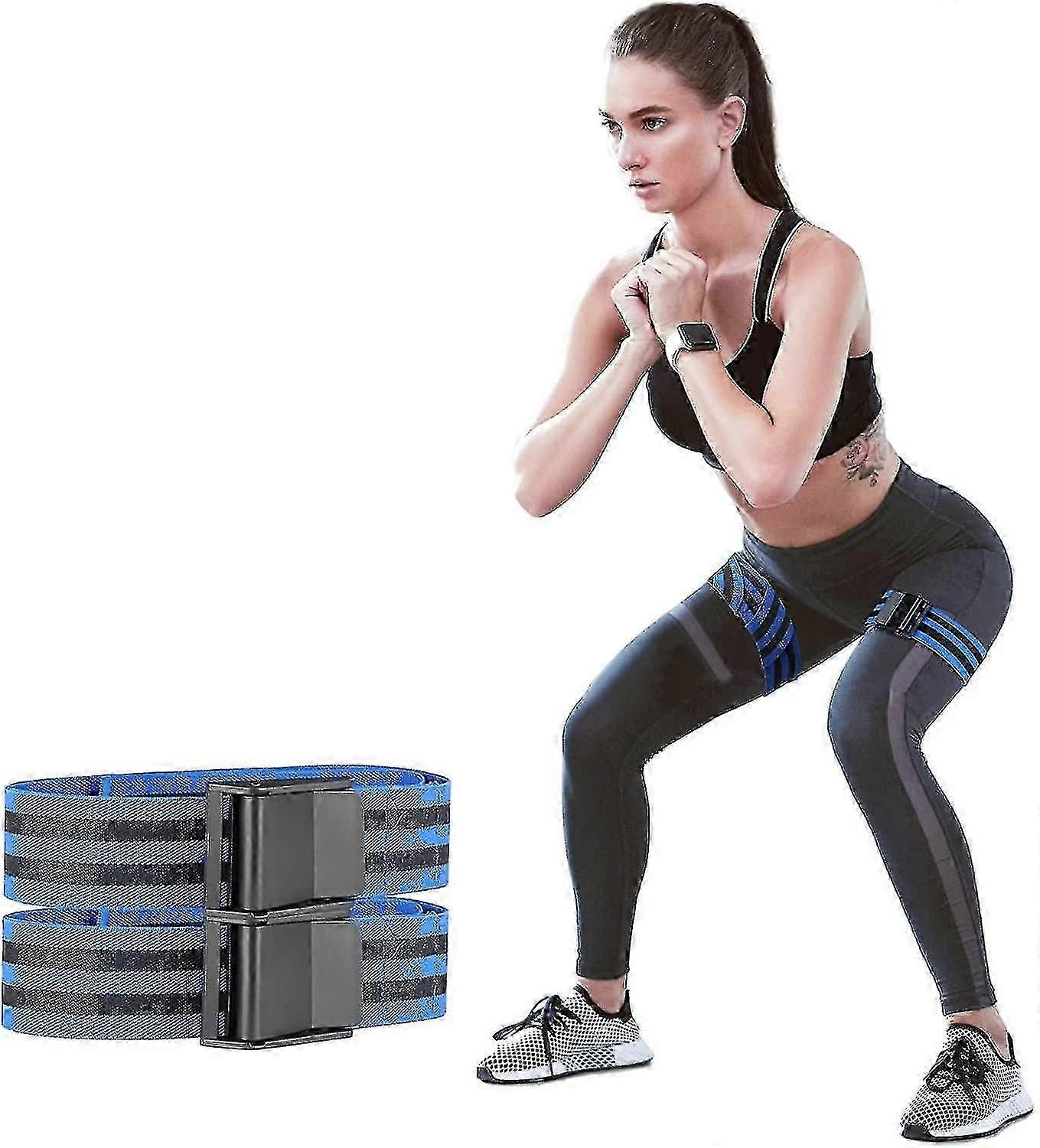 Blood Flow Restriction Band For Women's Glutes And Glutes Workout, Occlusion Training Strap Strap (2 Pieces, Blue)