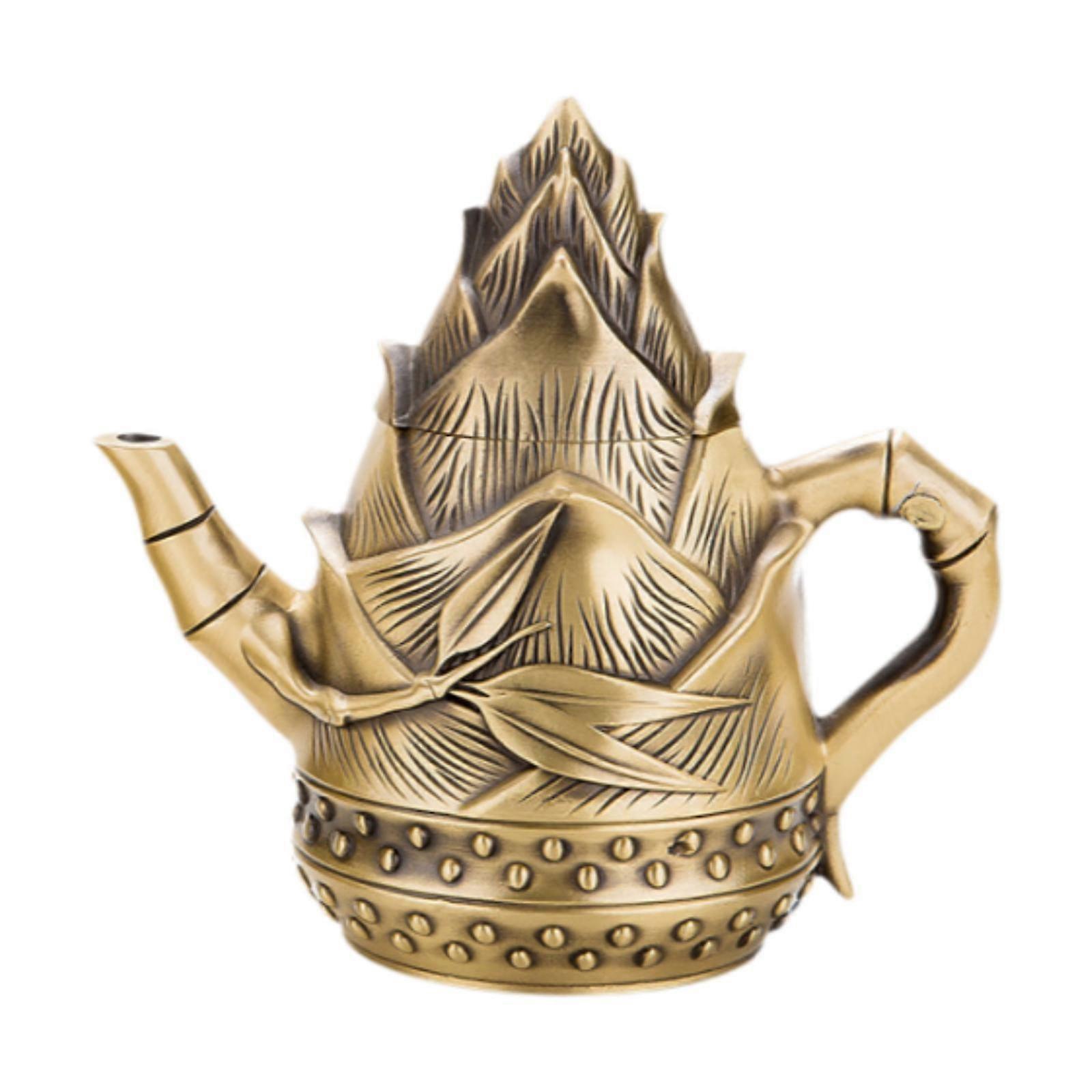 Brass Tea Kettle Multifunction Easy Clean with Side Handle Sturdy Drinkware Kung