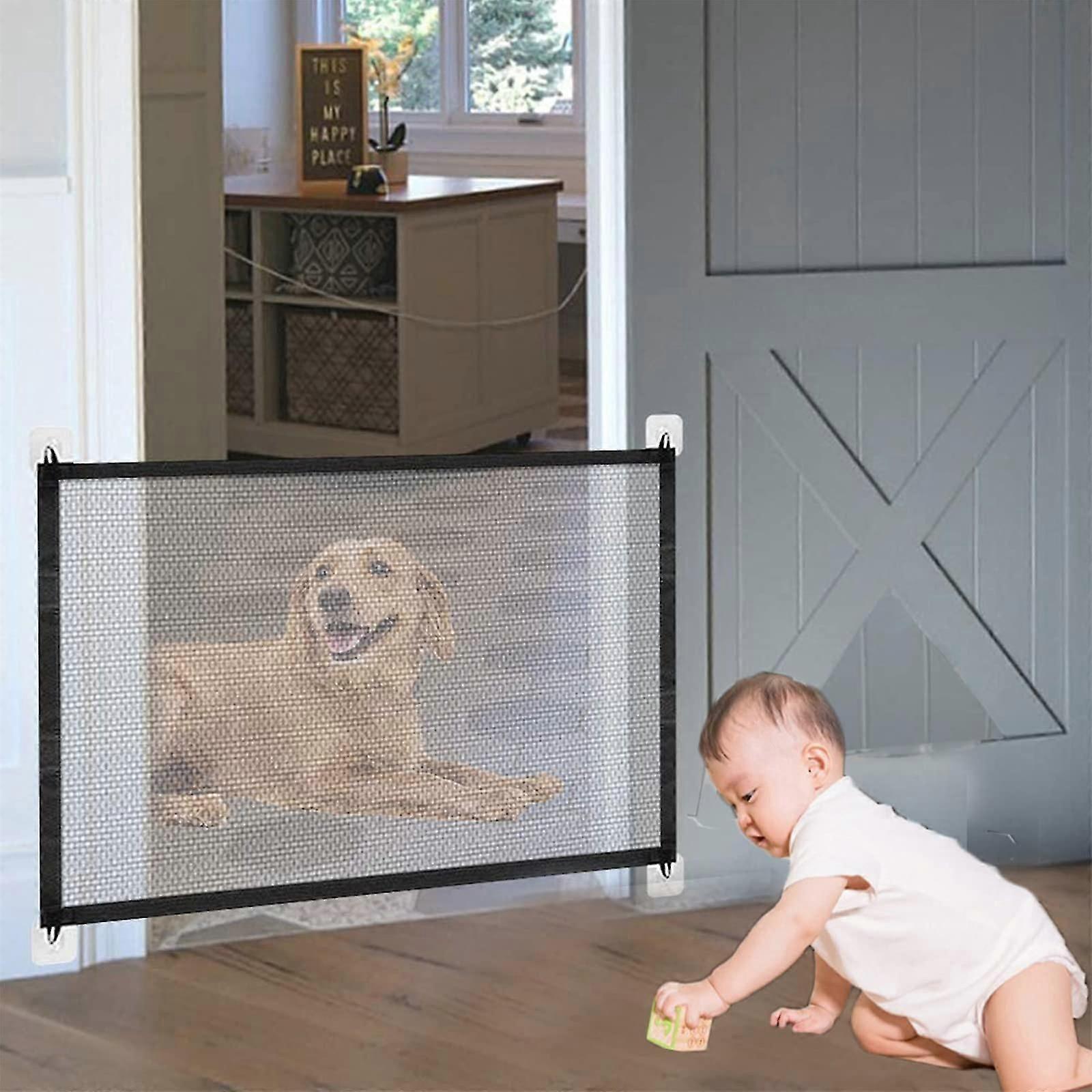 Magic Gate For Dogs Retractable Stair Gate Baby Gate Pet Safety Gate Pet Isolation Net Large Wide Retractable