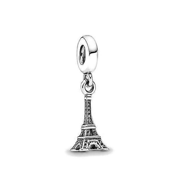 New Charm 925 Sterling Silver Big Ben Eiffel Tower Dangle Fit Original Fasion Bracelet Snake Chain Beaded Women Gift