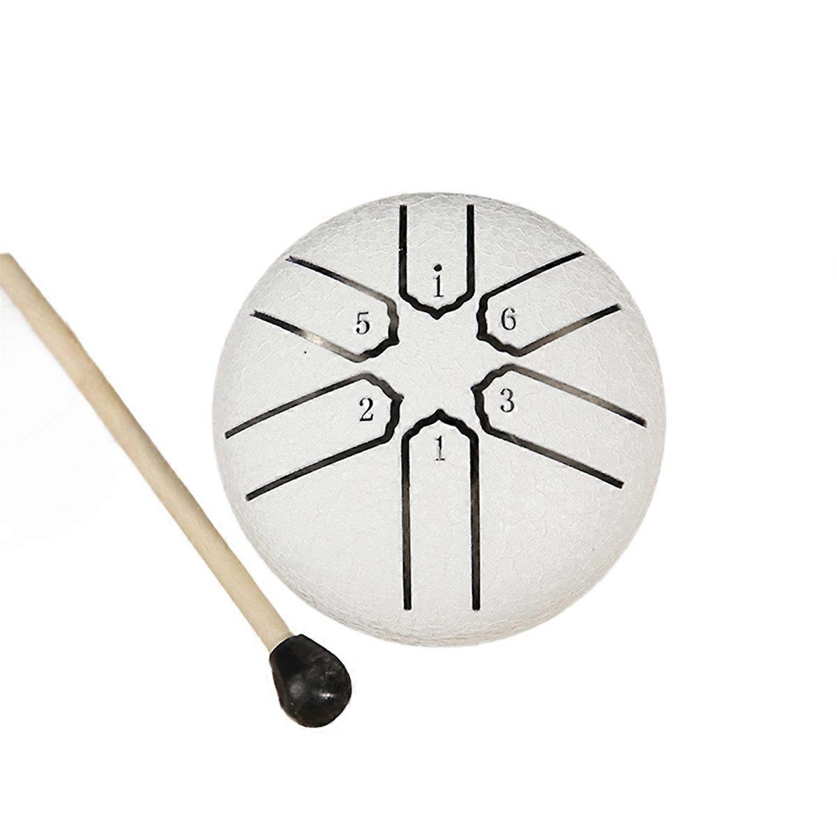 3 Inch 6-Tone Steel Tongue Drum Mini Hand Pan Drums with Drumsticks F