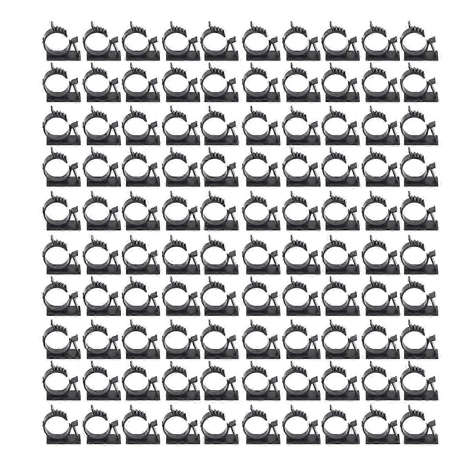 100 قطعة لاصق كابل التعادل حامل الأسلاك إدارة مقاطع قابل للتعديل كابل منظم أسود