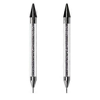 Outil à double extrémité pour pierres précieuses à ongles, ramasseur de strass avec matériau ABS, facile à utiliser et Gagnez du temps, acier inoxydable et pointes de cire adhésives, parfaites pour